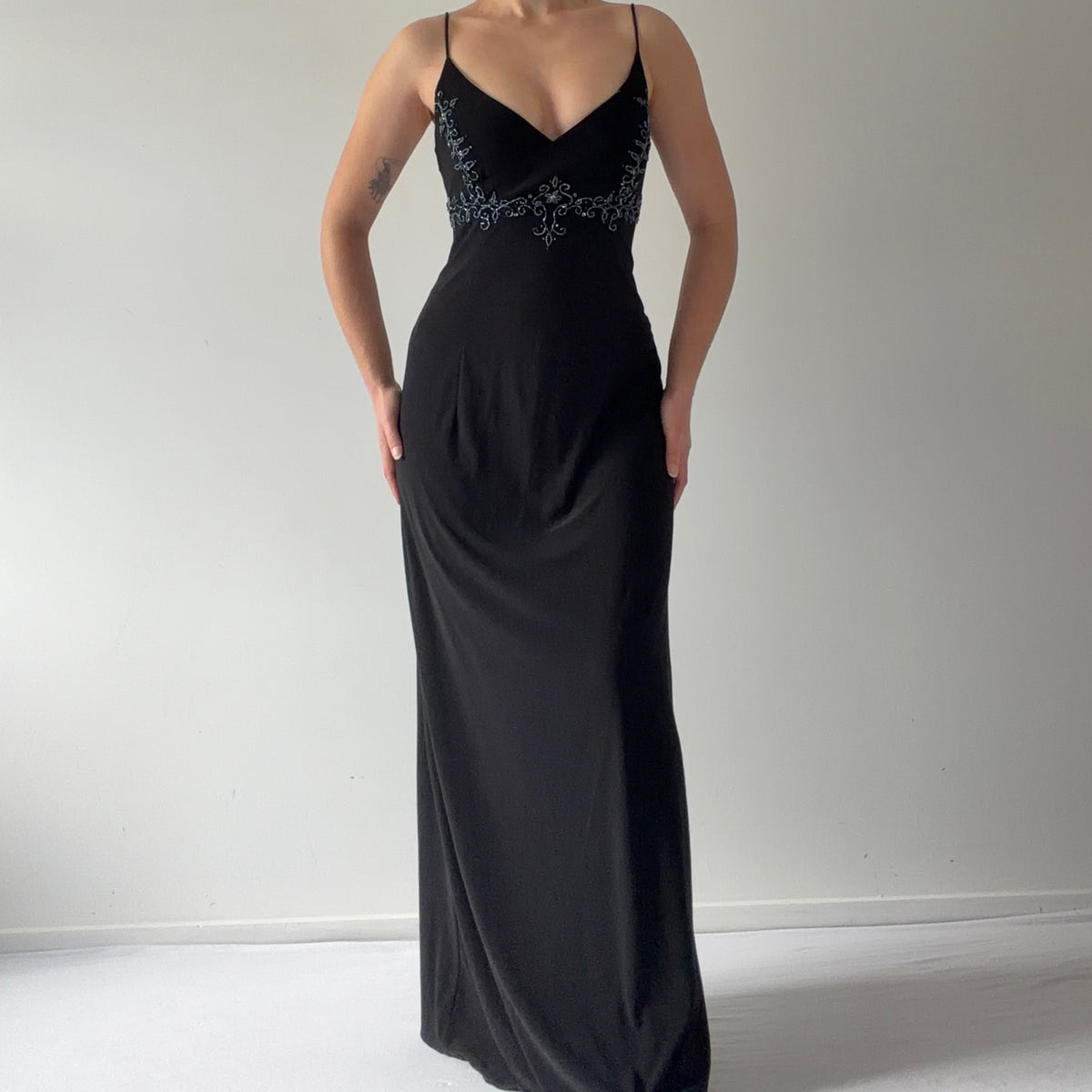 Blondie Nites Beaded Maxi Dress | L
