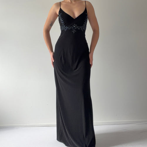 Blondie Nites Beaded Maxi Dress | L