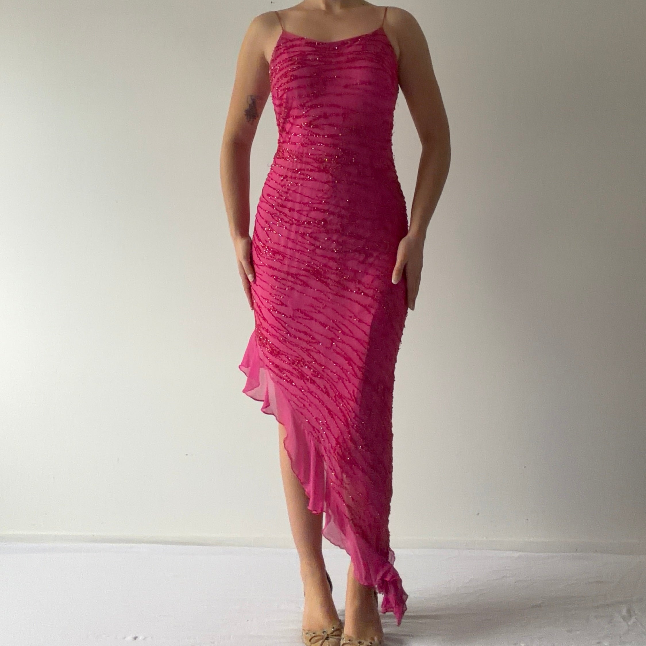 Euromoda Silk Beaded Dress | XS