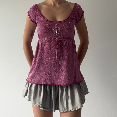 Arden B Beaded Babydoll Top | 8-10