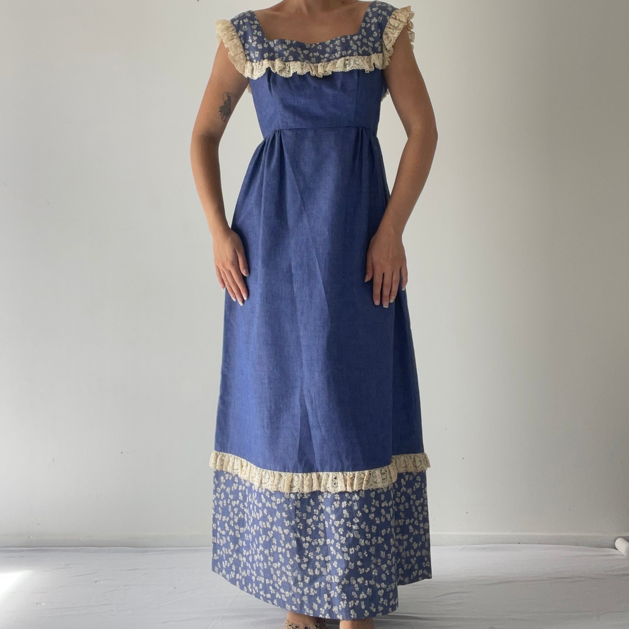 70s Prairie Dress | S