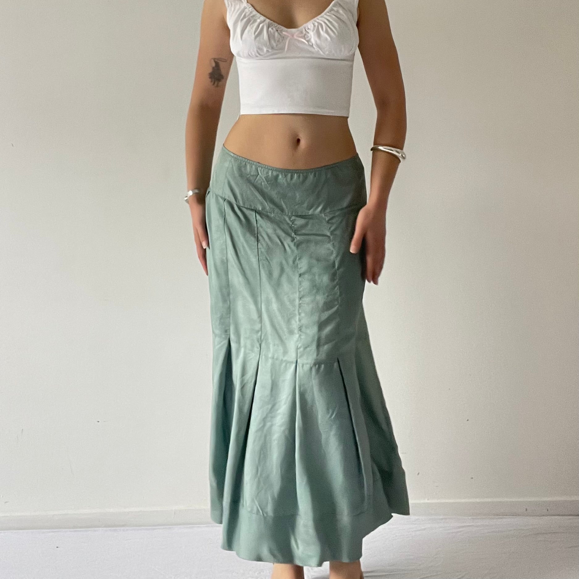 Silk Pleated Maxi Skirt | 12-14
