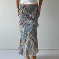 Paisley Ruffle Midi Skirt | 8-10
