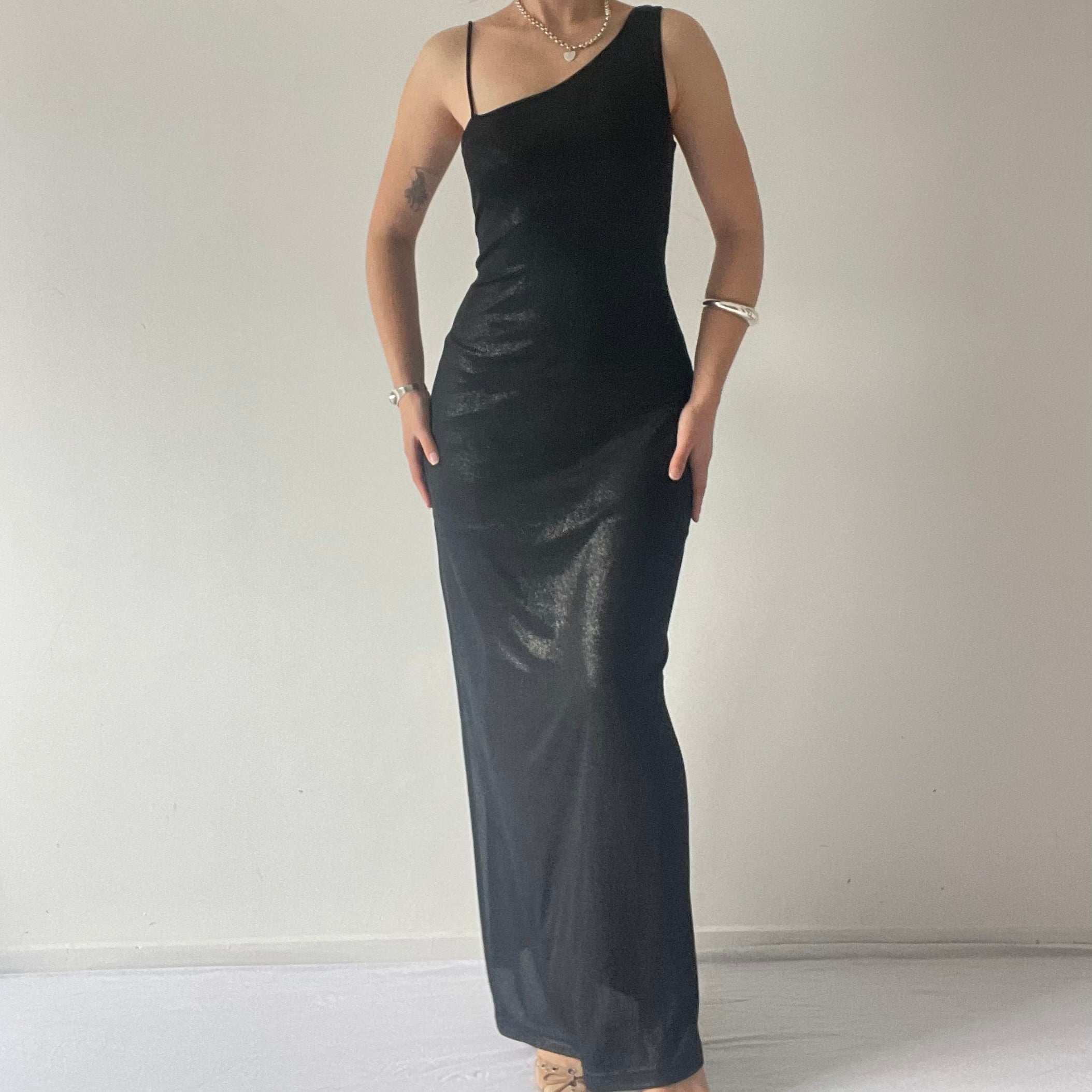 Asymmetric Maxi Evening Dress | S