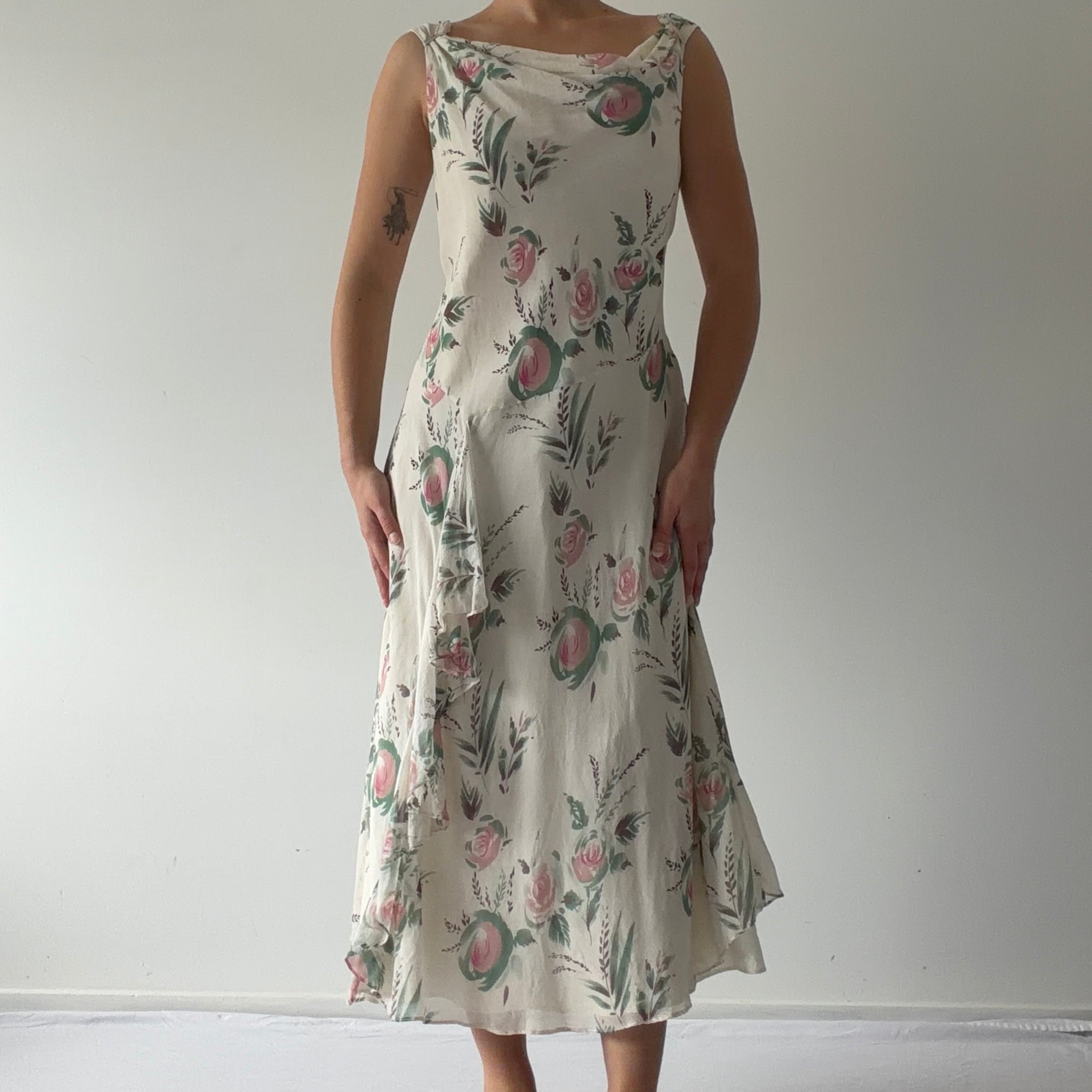 CC Floral Cowl Dress | L