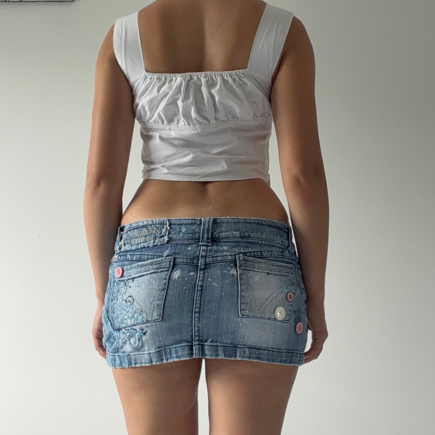 Bubblegum Micro Mini Denim Skirt | XS