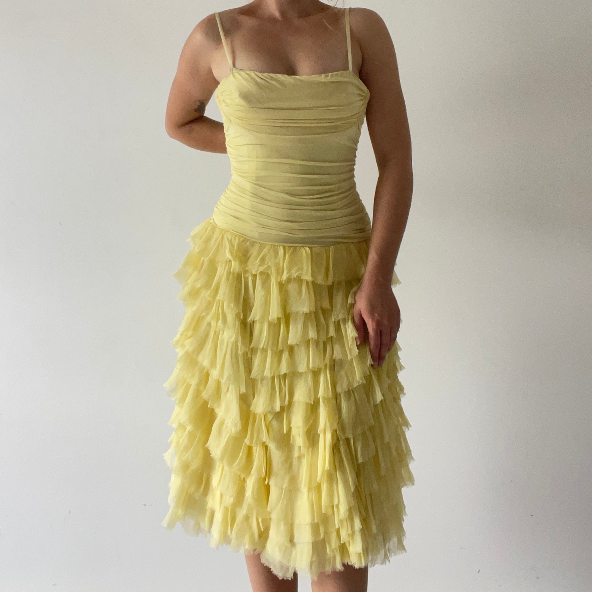 BCBG Silk Ruffle Dress | S