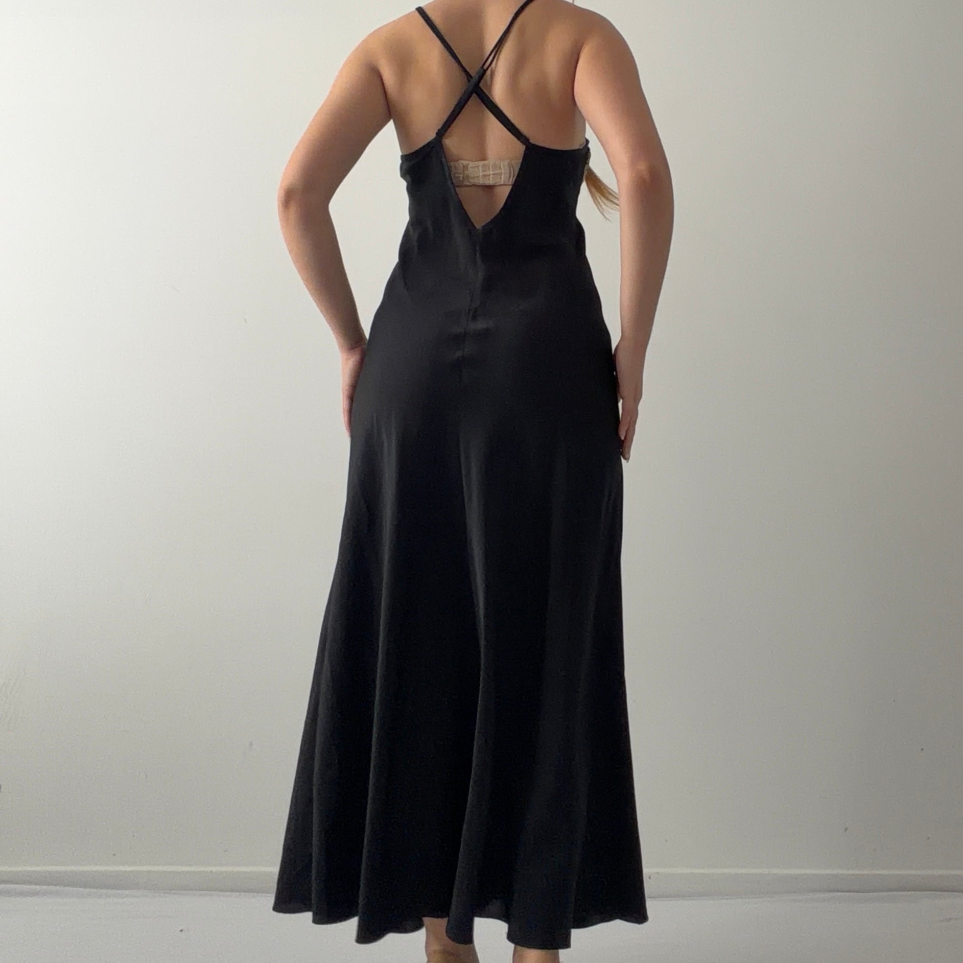 Flora Nikrooz Satin Maxi Dress | Made in USA | M