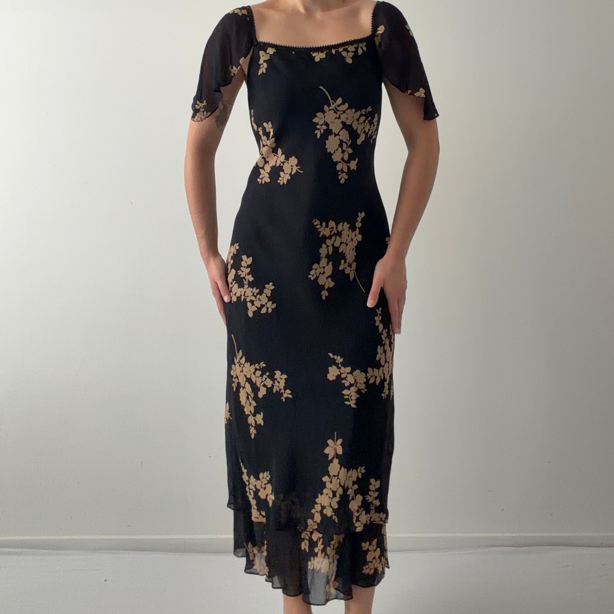 David Warren New York Silk Midi Dress | 10-12