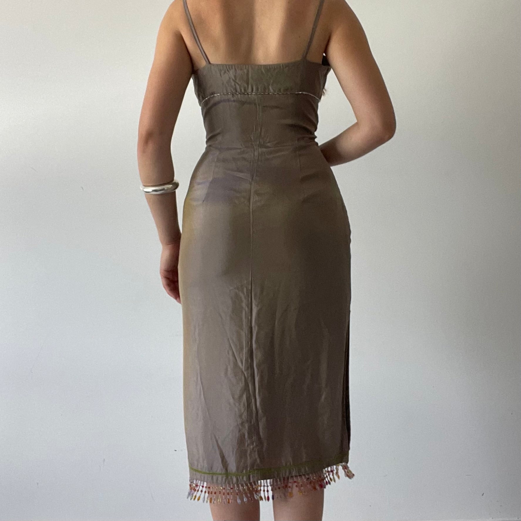 Saga Iridescent Beaded Midi Dress | 8-10