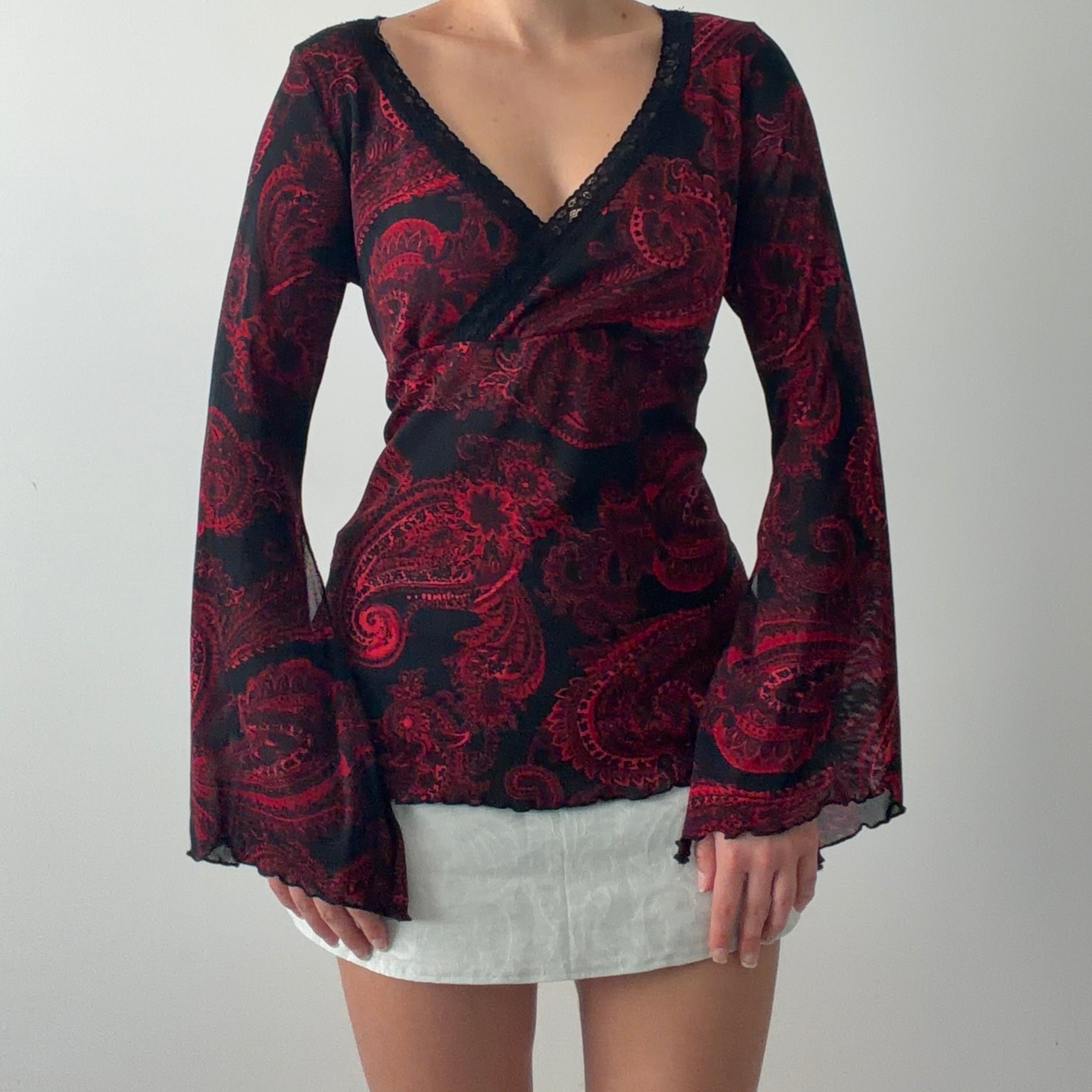 Fashion Bug Bell Sleeve Top | Made in USA | L