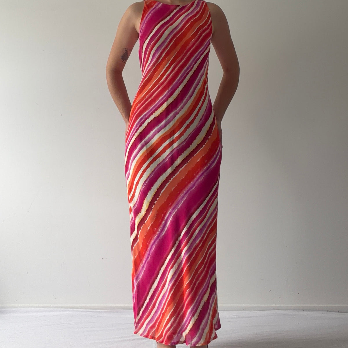 Lapis Stripe Maxi Dress | S