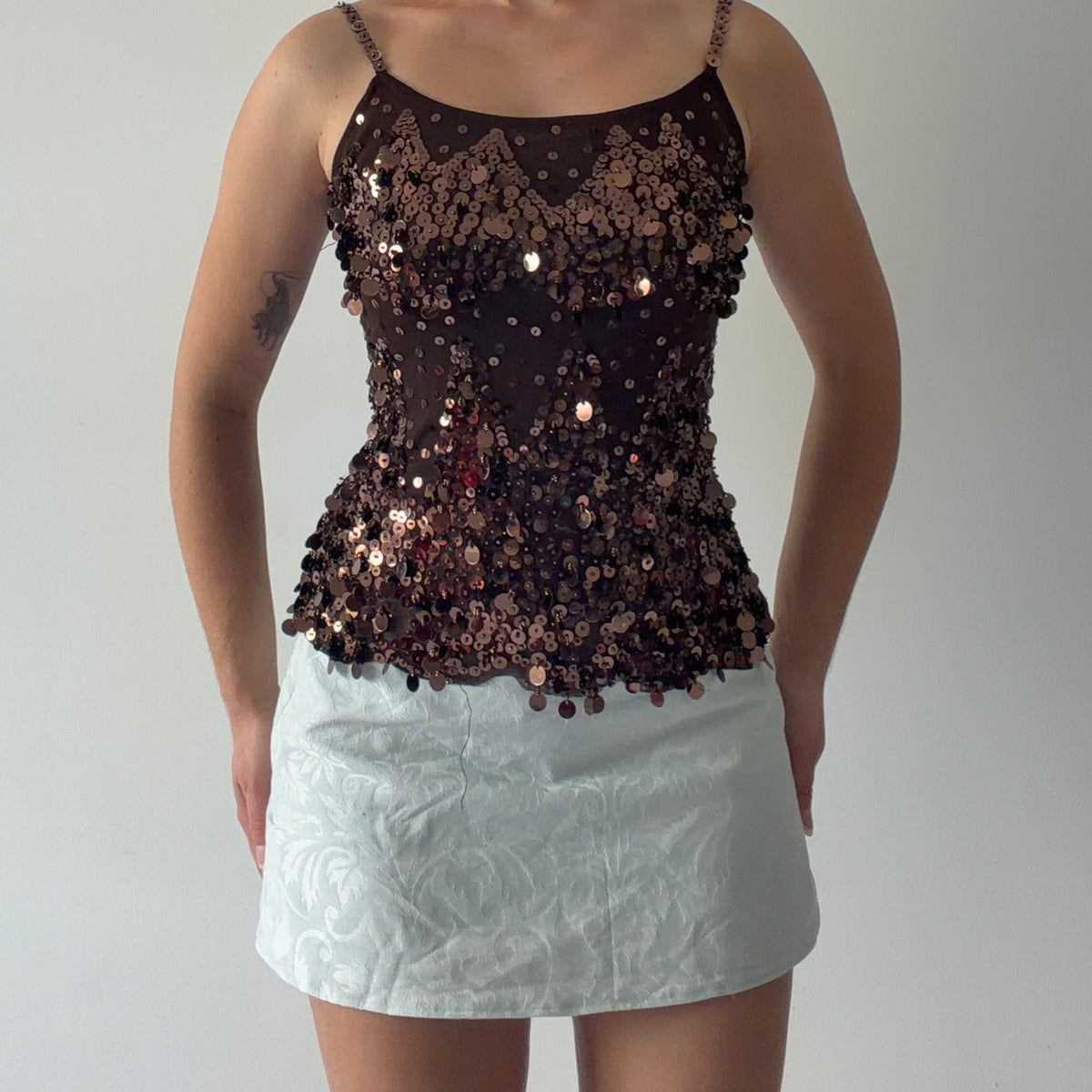 Gadzooks Sequin Mesh Top | S