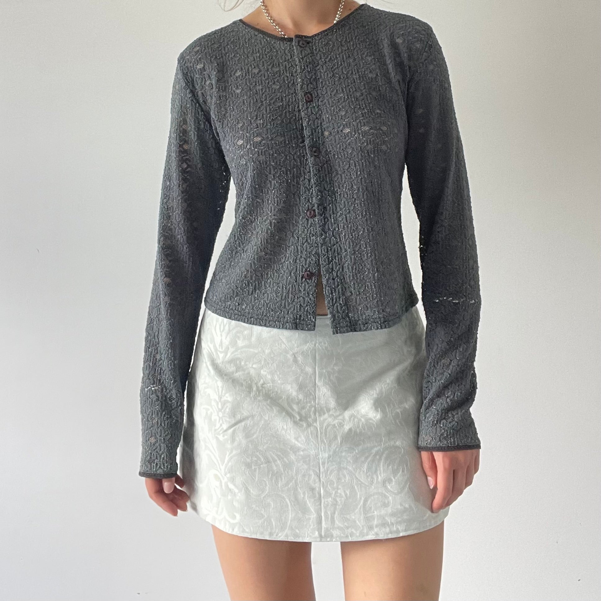 90s Max Lace Cardigan Top | 10-12