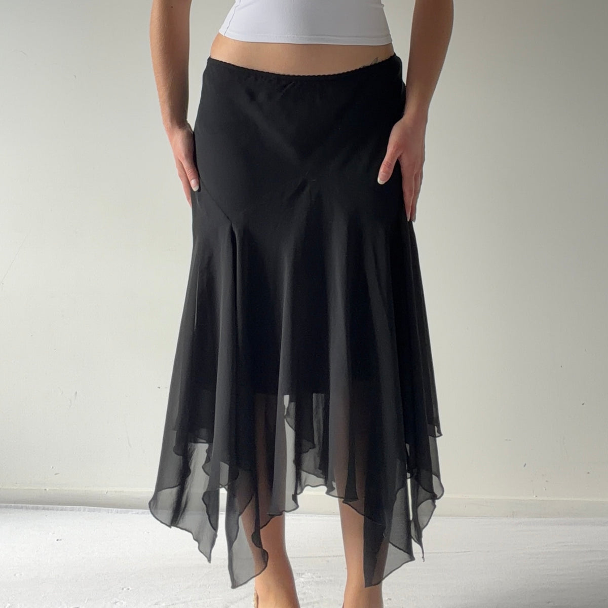 Caroline Morgan Asymmetric Midi Skirt | S-M