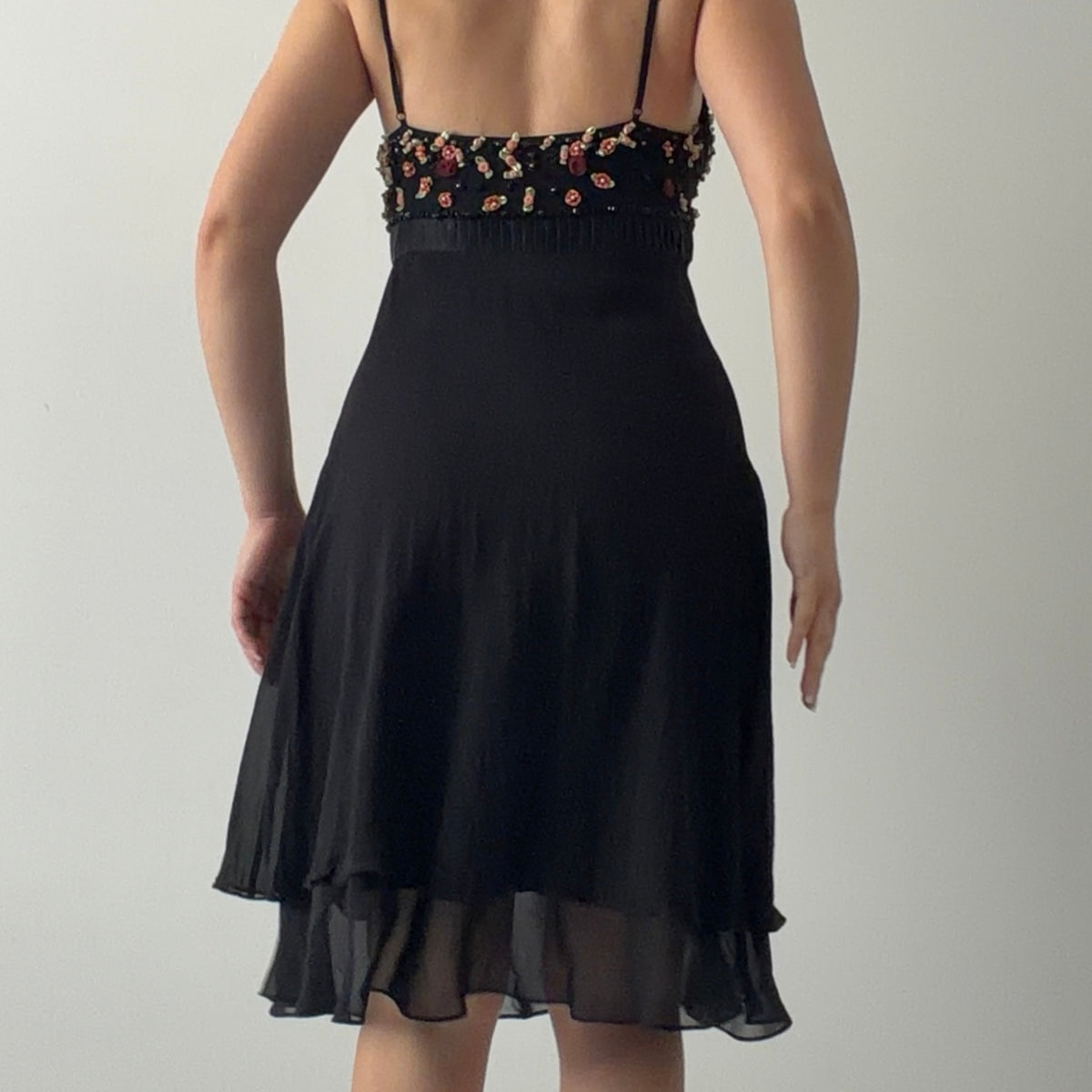 Rare Sue Wong Nocturne Silk Rosette Midi Dress | M