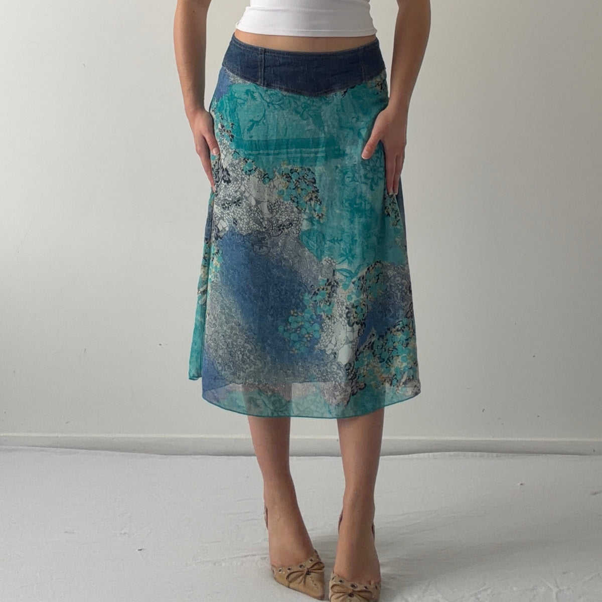 Paisley Midi Skirt | Made in USA | M