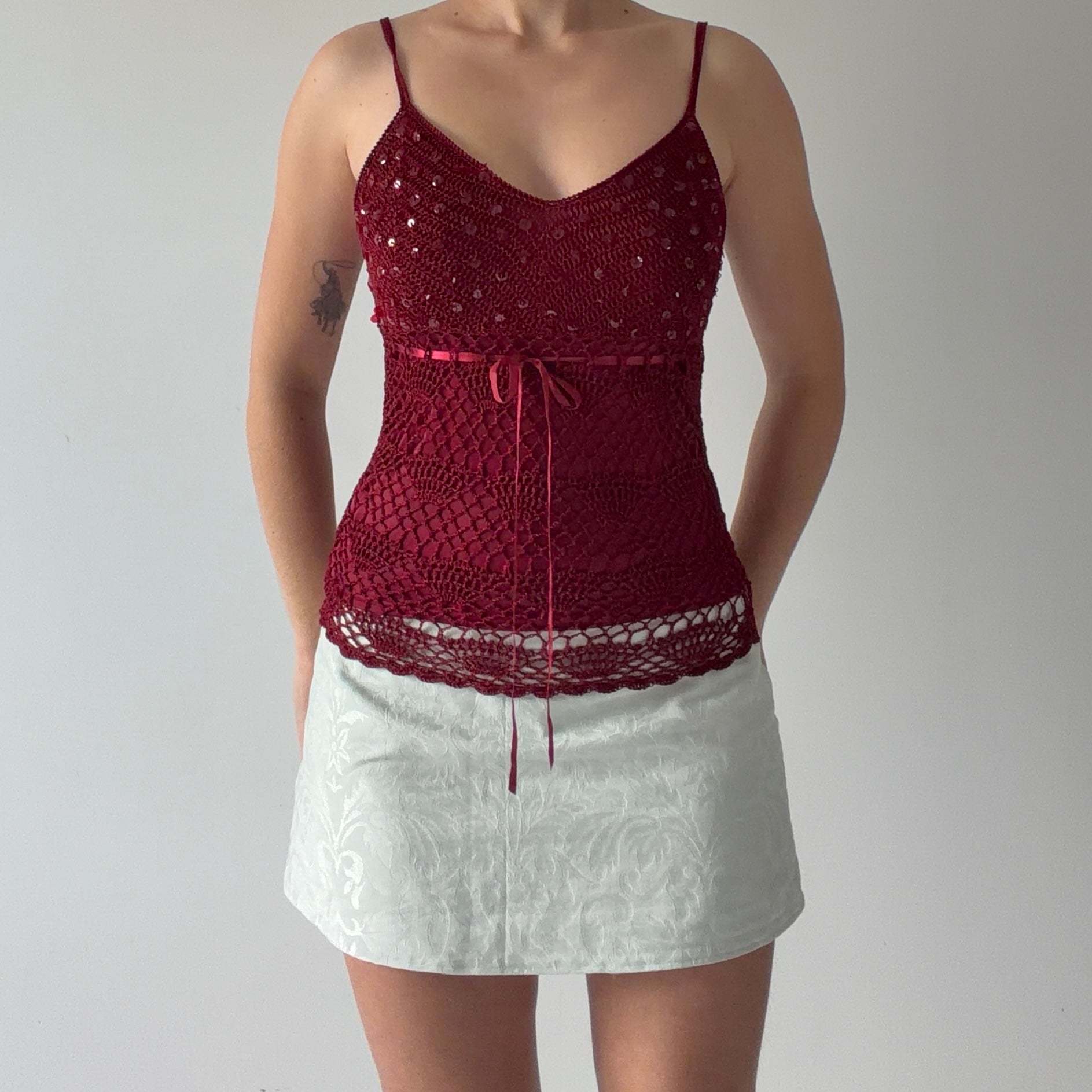 Vittorio Crochet Sequin Cami | S/M