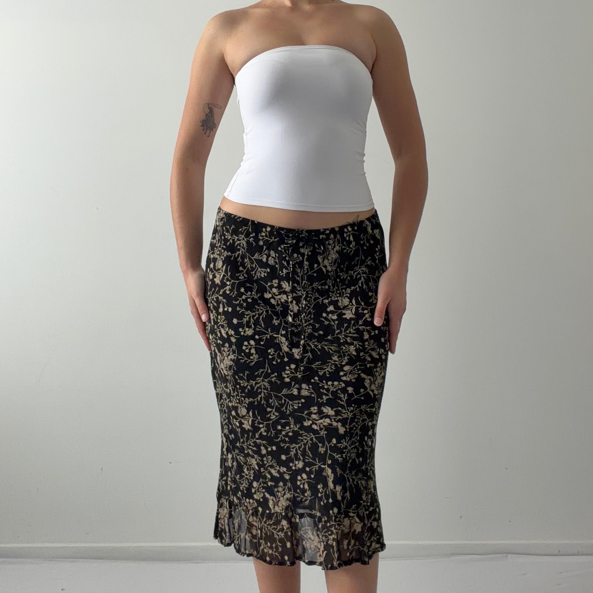 Lapris Los Angeles Floral Midi Skirt | Made in USA | S