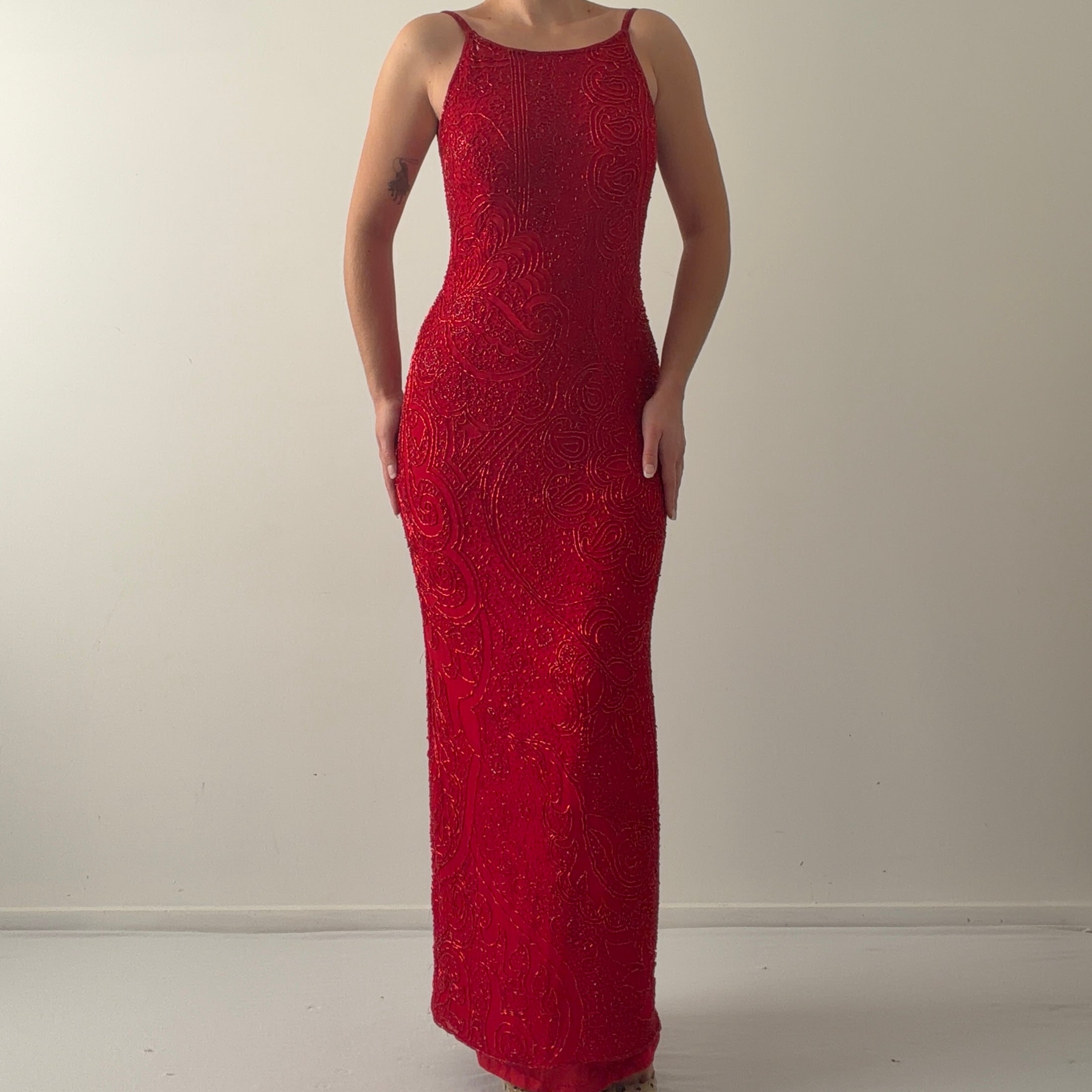 Holt Renfrew Silk Beaded Dress | 10-12