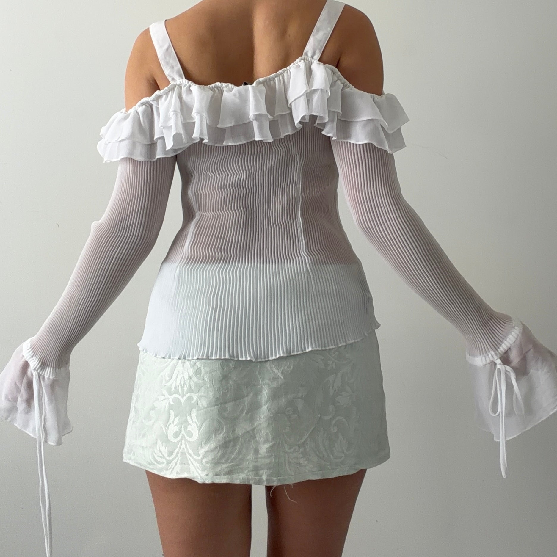 Kaelyn-Max Plissé Ruffle Top | M