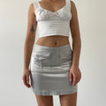 French Satin Mini Skirt | XS