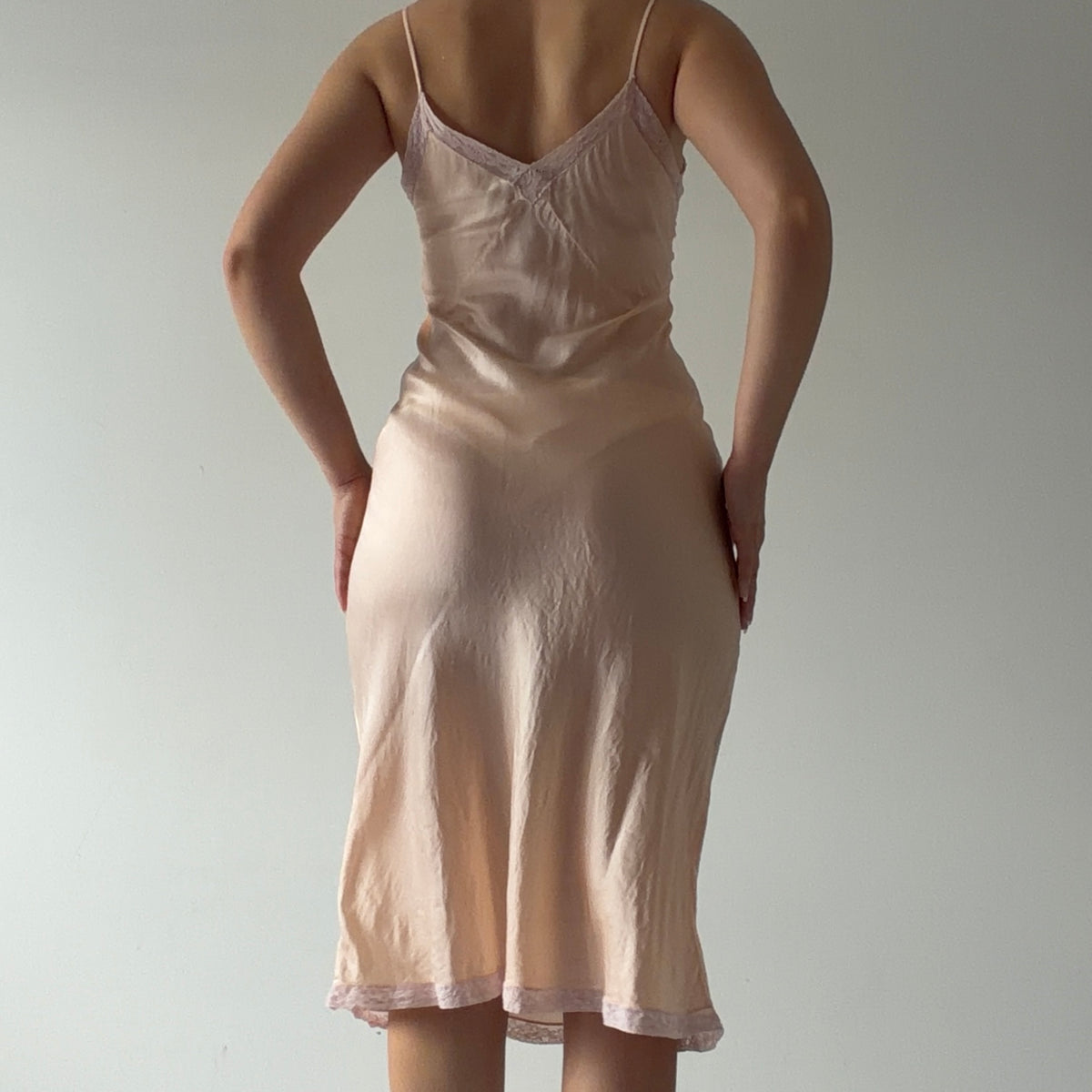 30s Barbara Lee Silk Midi Slip Dress | XS