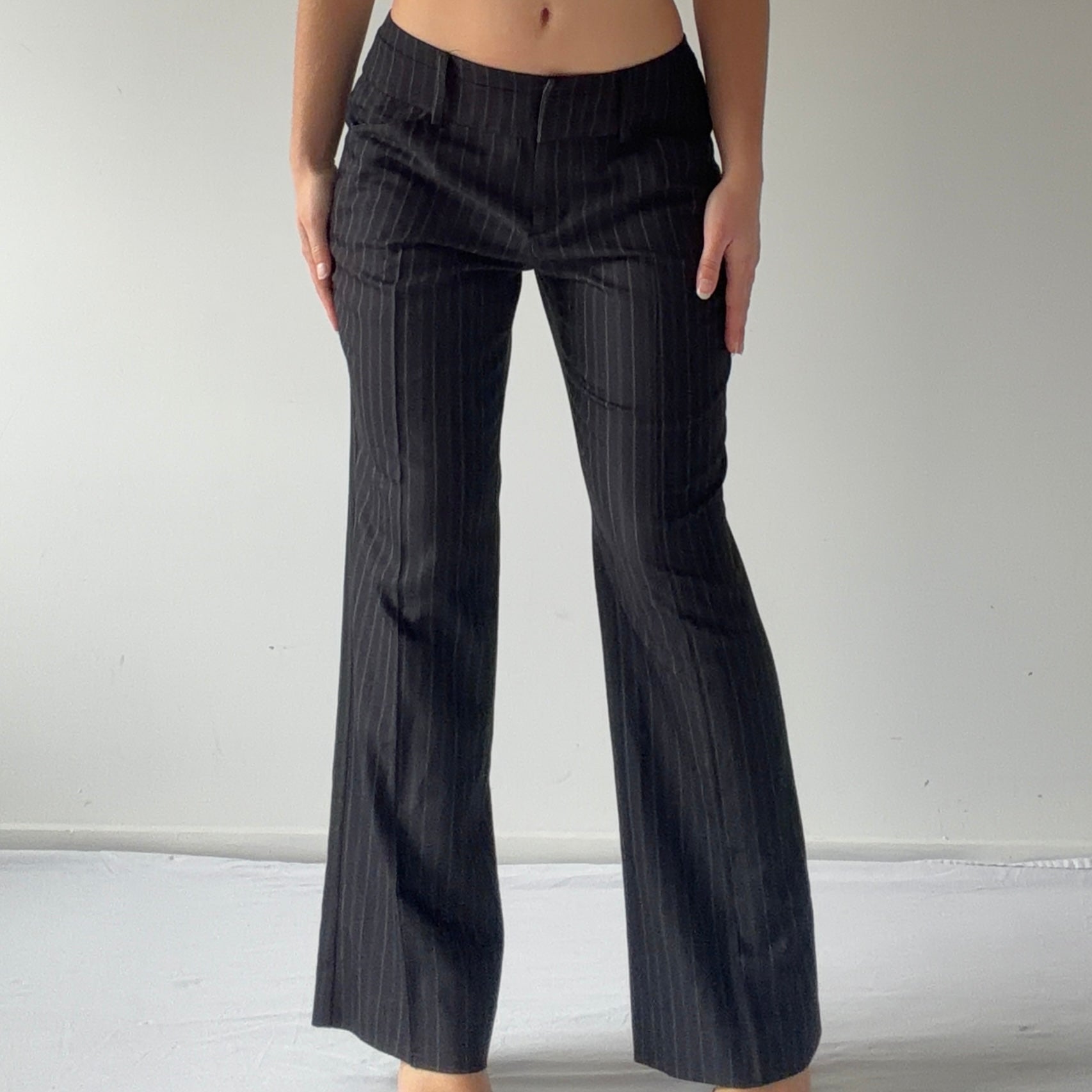 New York & Company Pinstripe Wide Pants | S