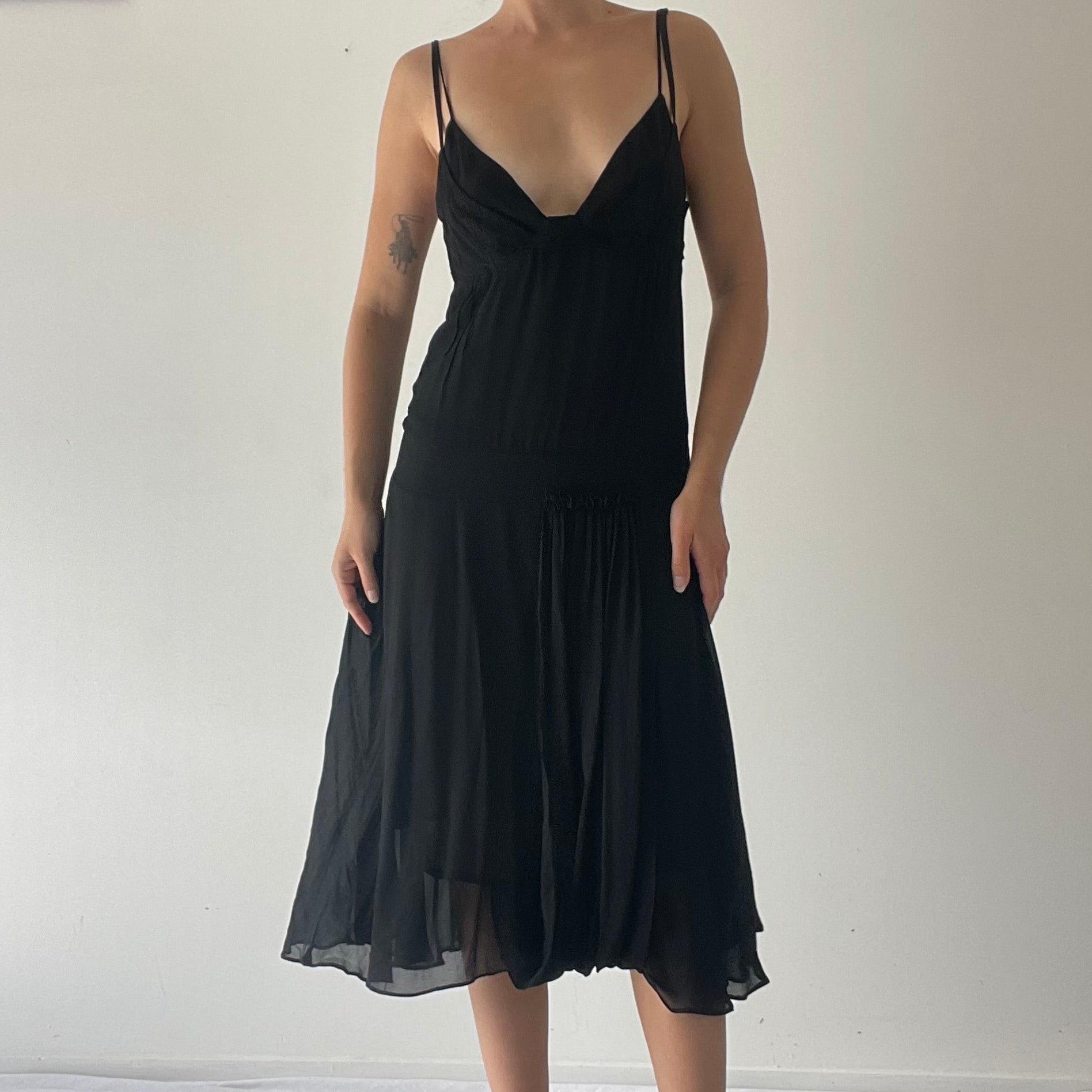 Silk Drop-Waist Midi Dress | Made in Australia | S