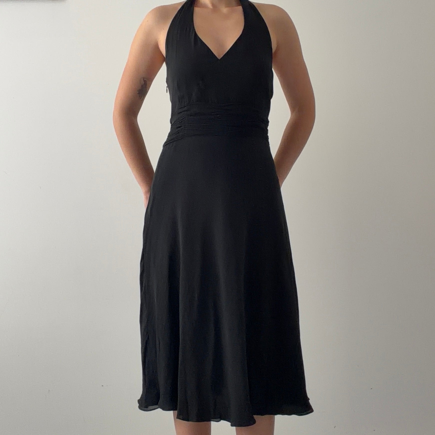Ann Taylor Silk Halter Dress | L