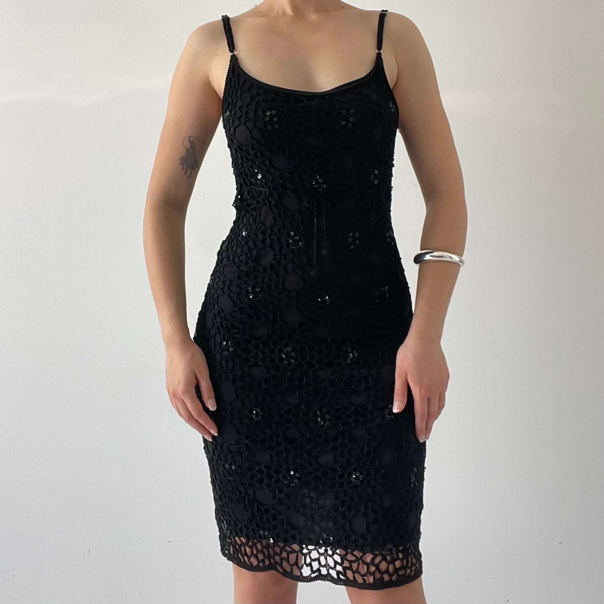 Beaded Crochet Midi Dress | 6-8