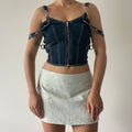 Tripp NYC Denim Buckle Corset | M