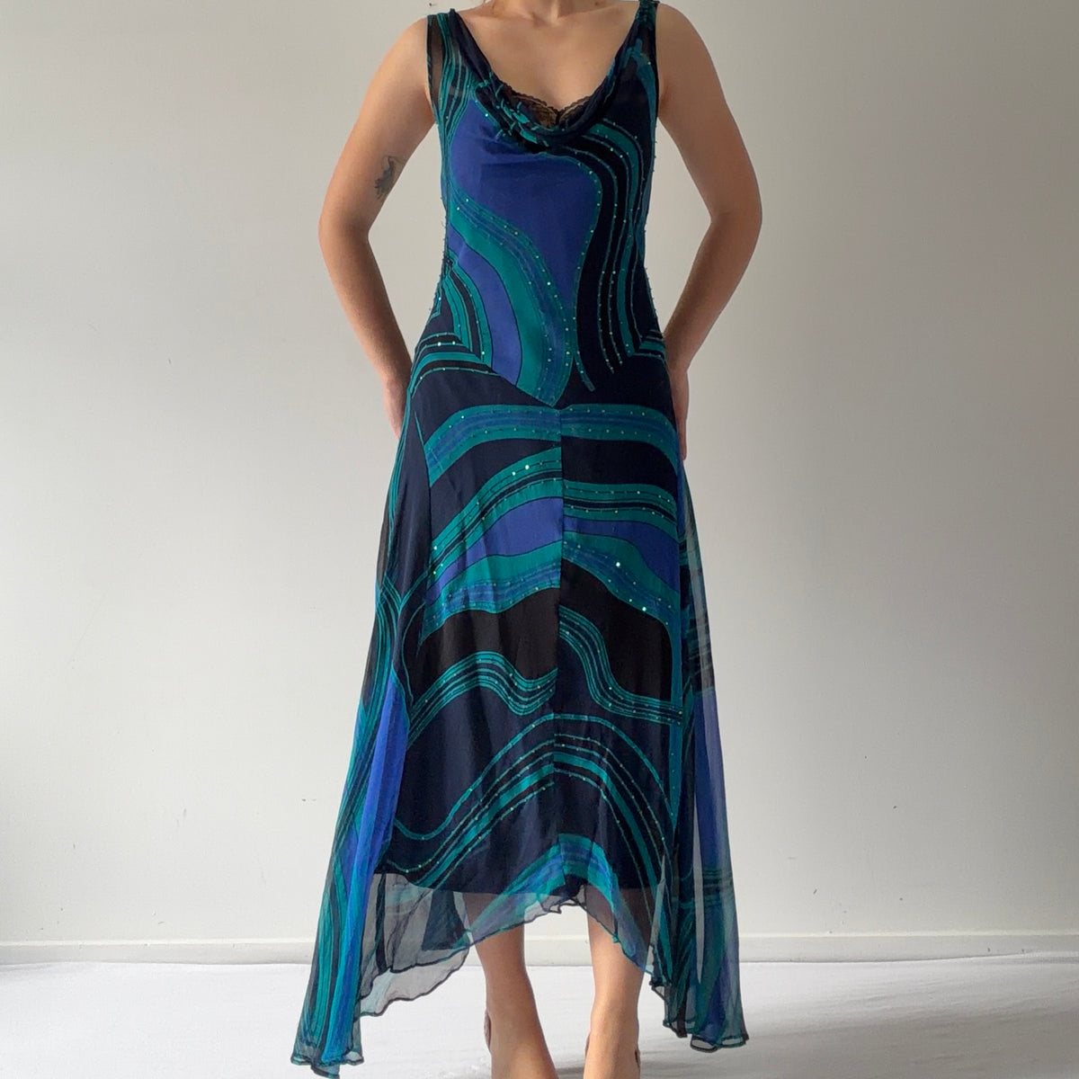 Robbie Bee Silk Maxi Dress | 10-12