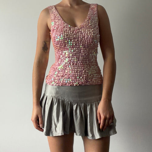 New Look Crochet Sequin Top | S