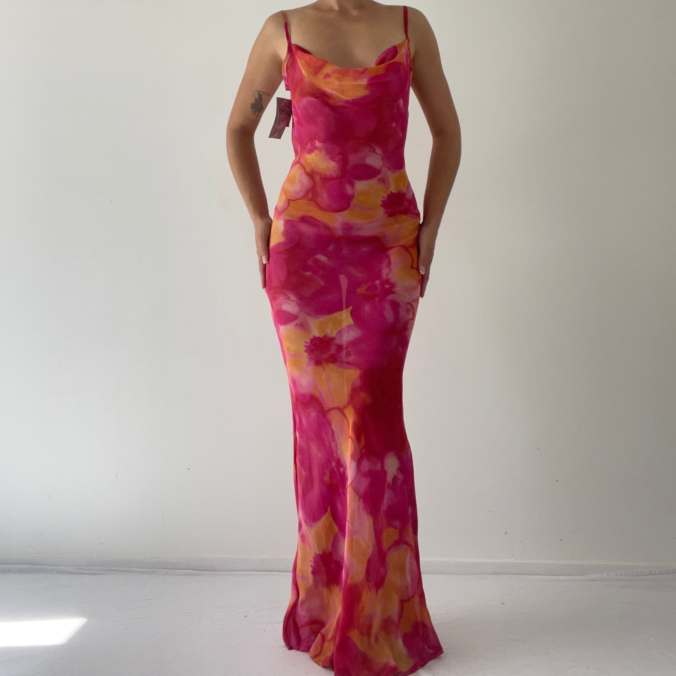 Bias Cowl Maxi Dress | XS