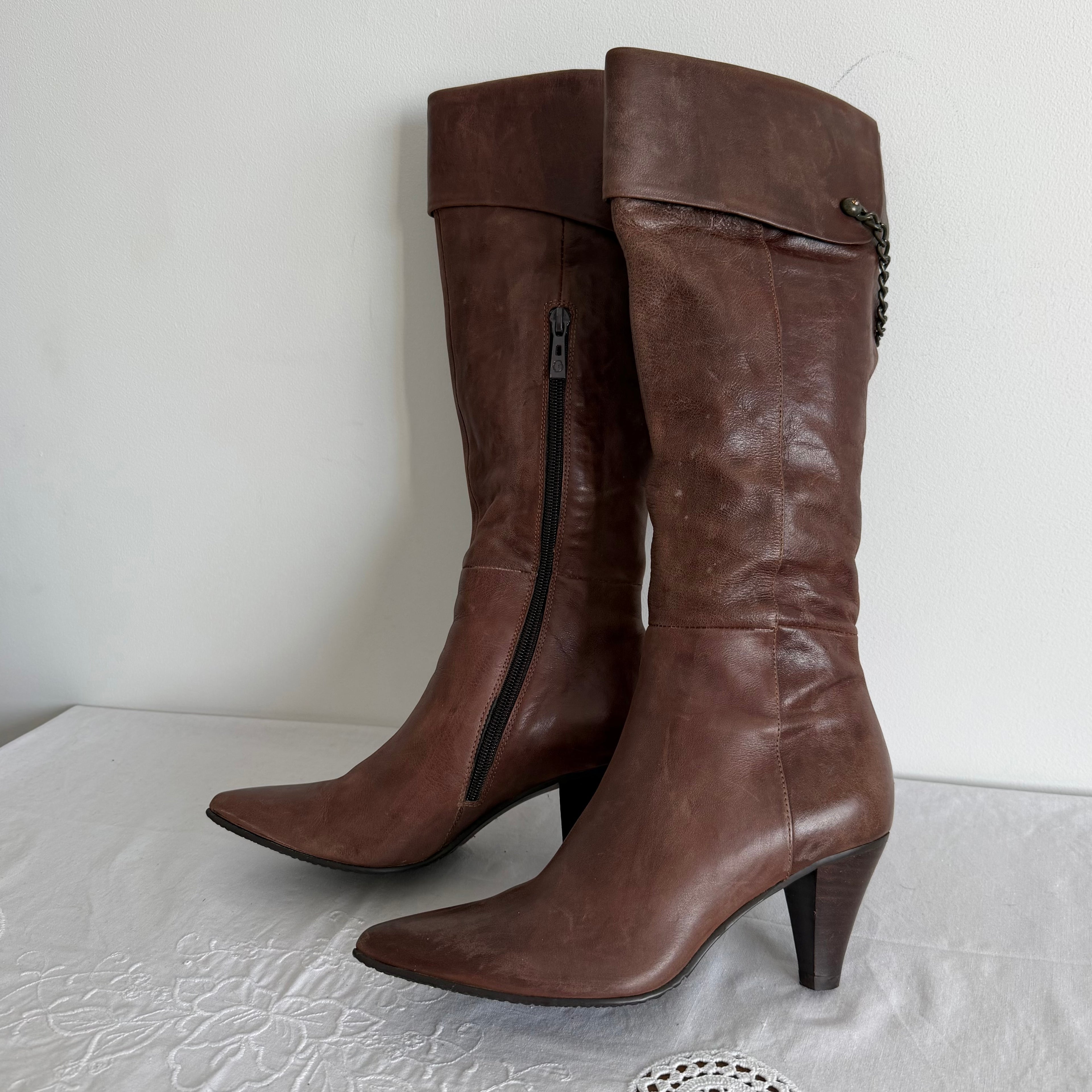 Belle Leather Fold Over Boot | EU 35.5 | US 5.5 | UK 3