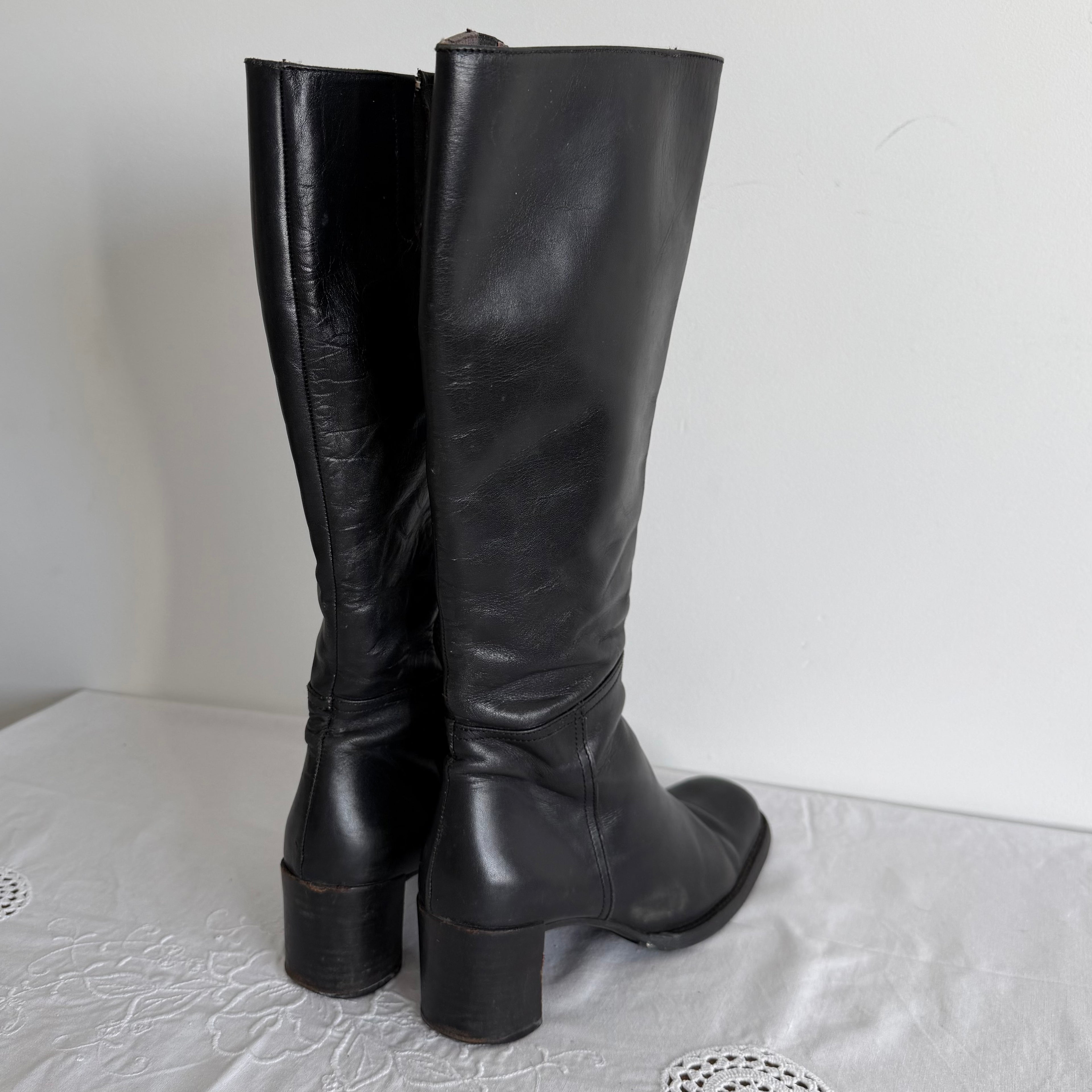 90s Square Toe leather Boots | EU 36 / US 5 / UK 3