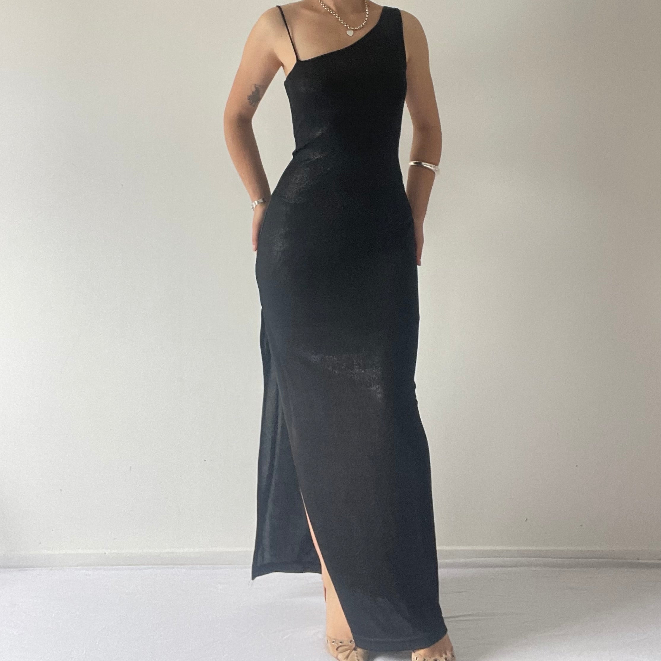 Asymmetric Maxi Evening Dress | S