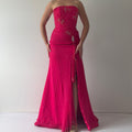 Tiffany Designs Silk Beaded Maxi Dress | XS-S