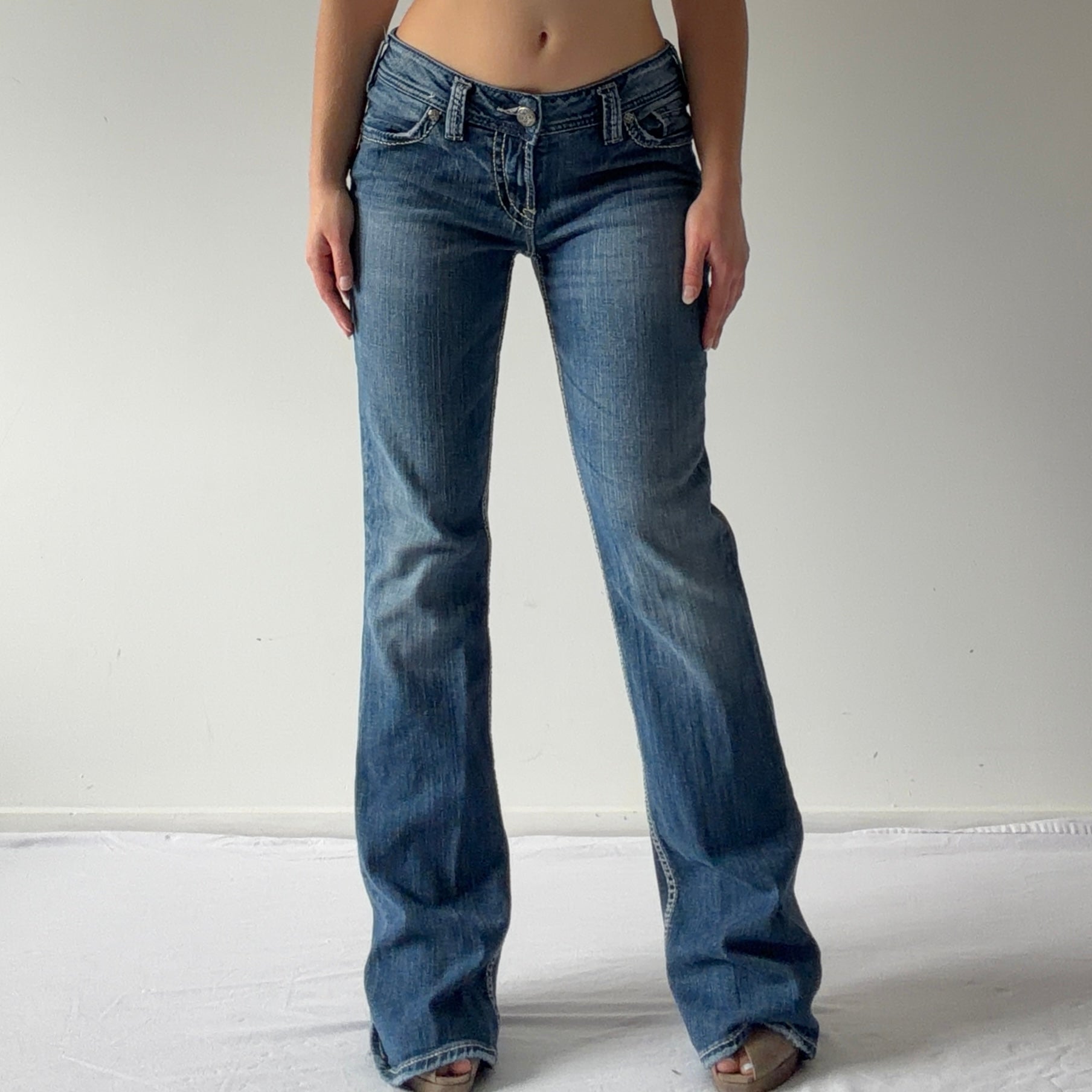 Silver Flare Jeans | M