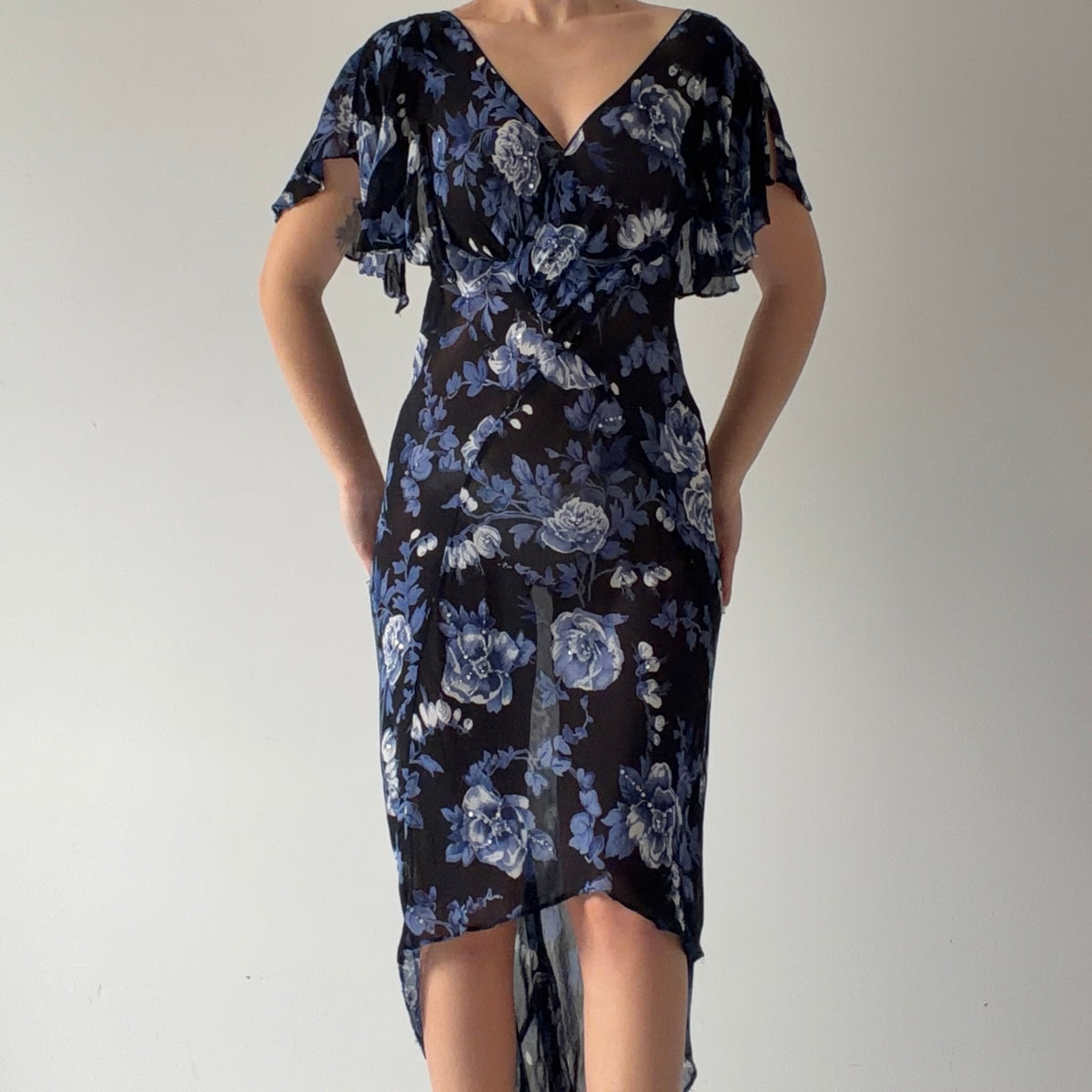 Floral Sequin Midi Dress | 10-12