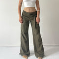 Mooks Linen Low Rise Wide Leg Pants | 12-14