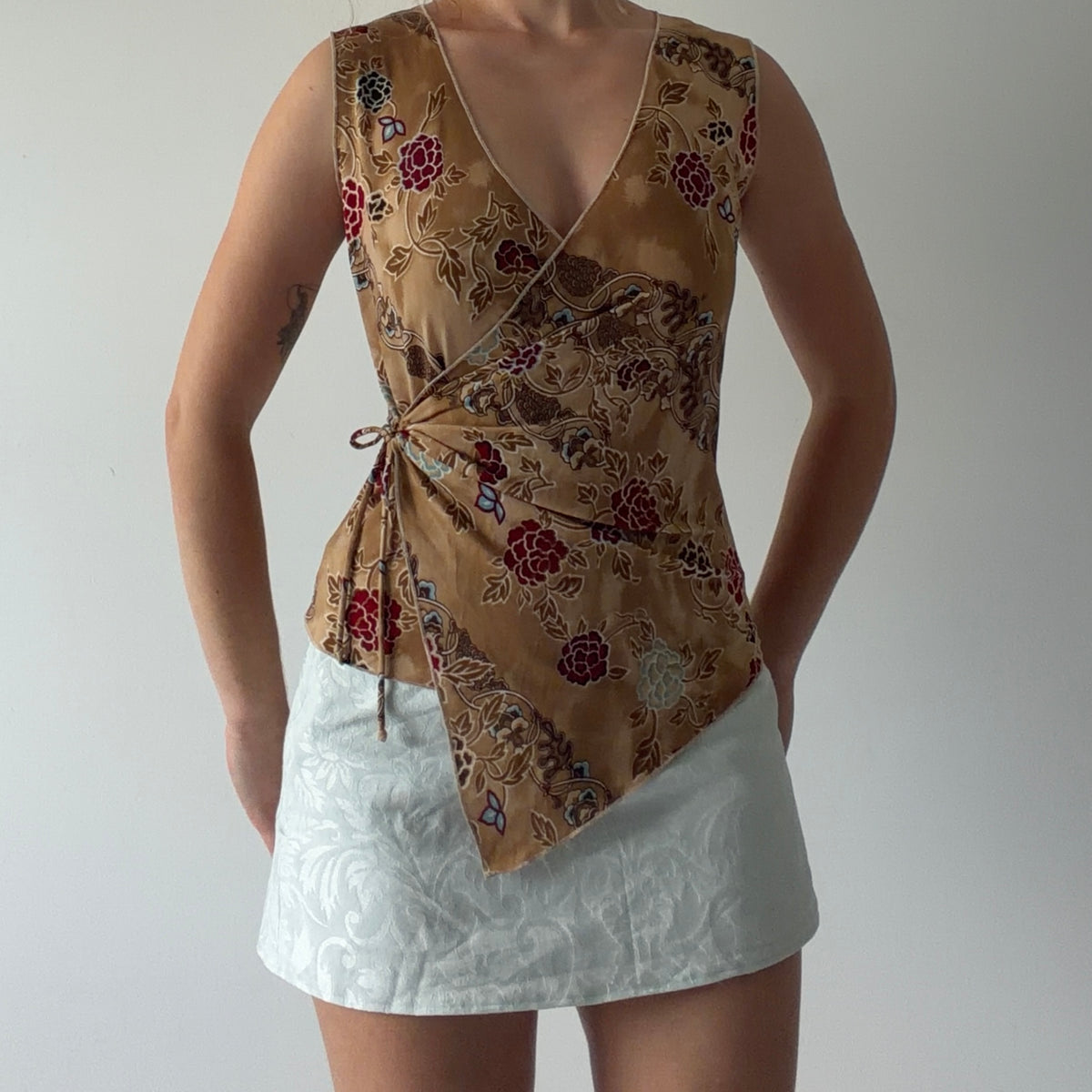 Wild Cat Asymmetric Wrap Top | S-M