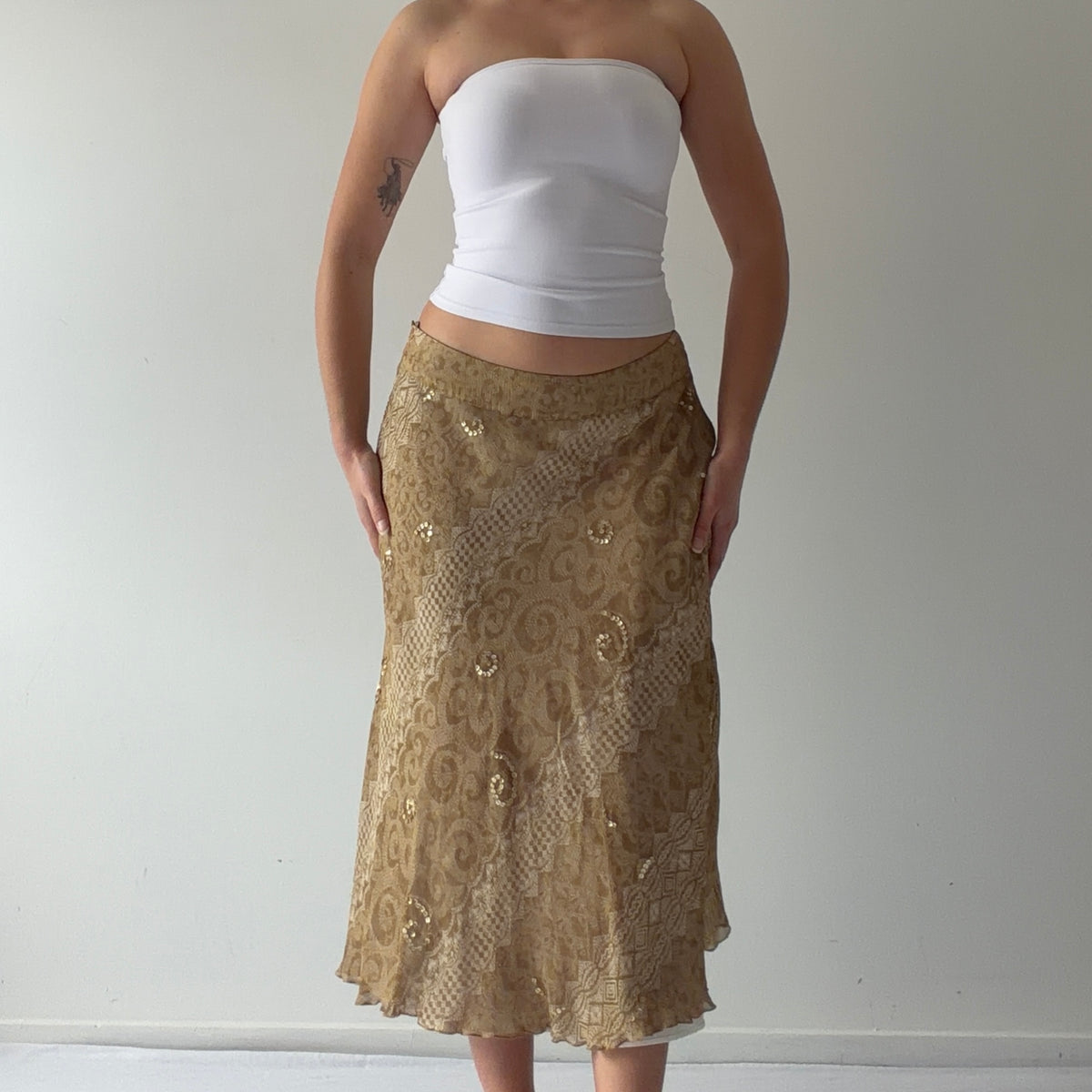 Laura Ashley Silk Midi Skirt | S-M