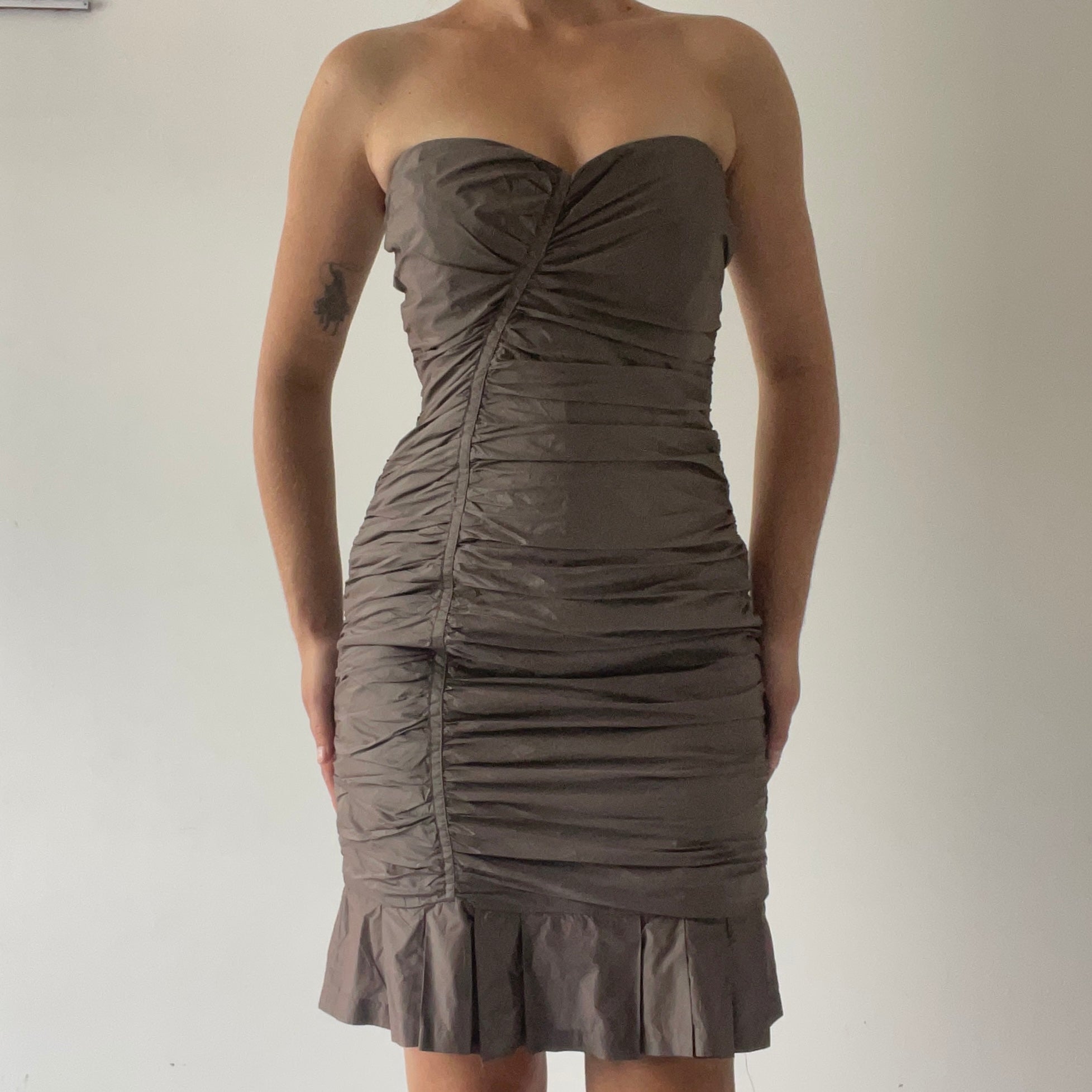 Kookai Strapless Ruched Mini Dress | 6-8