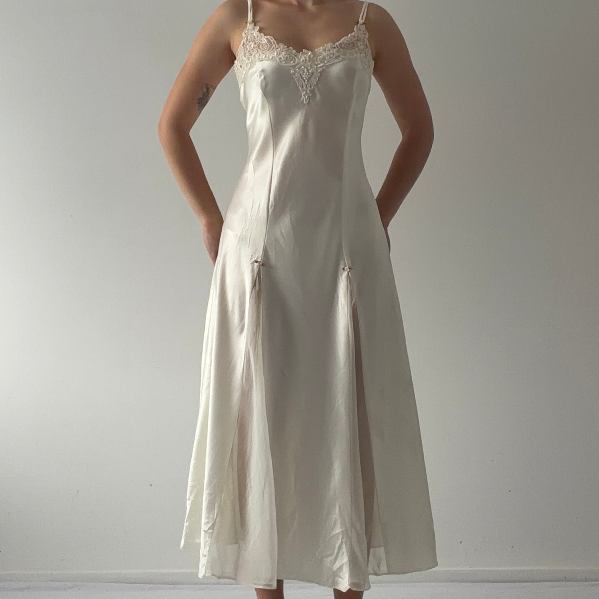 California Dynasty Satin Slip Dress | L