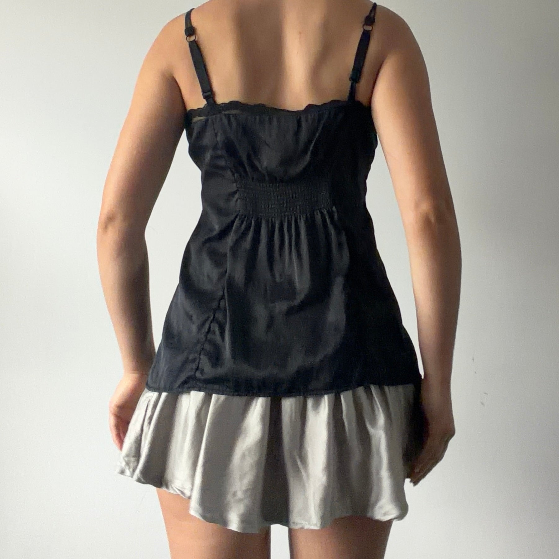White House Black Market Silk Babydoll Top | M