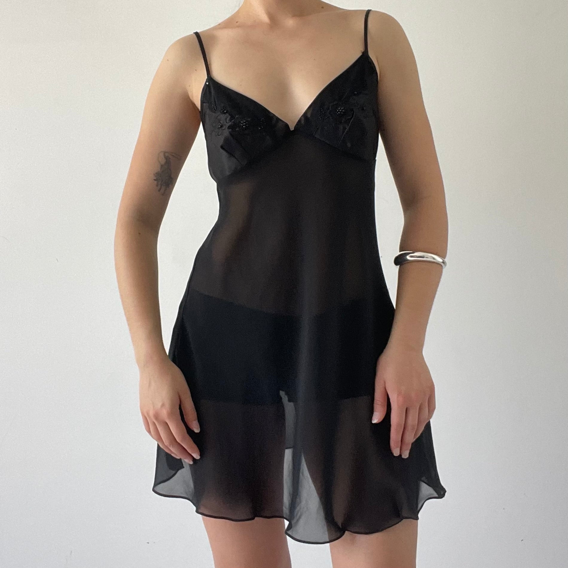 Beaded Lingerie Slip mini Dress | 8-10