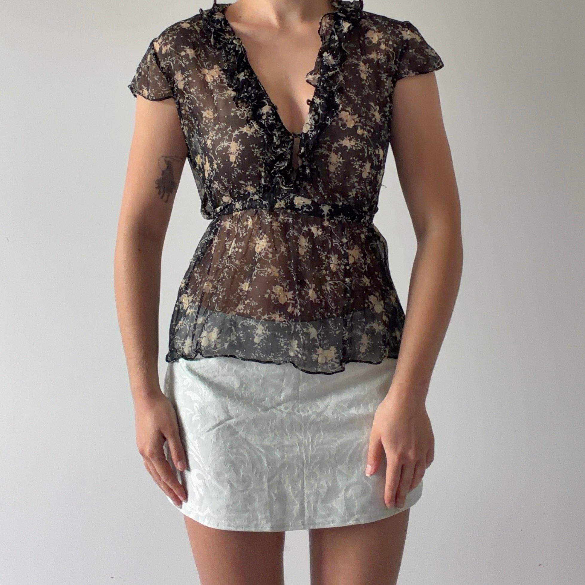 Vision Apparel Silk Babydoll Top | M