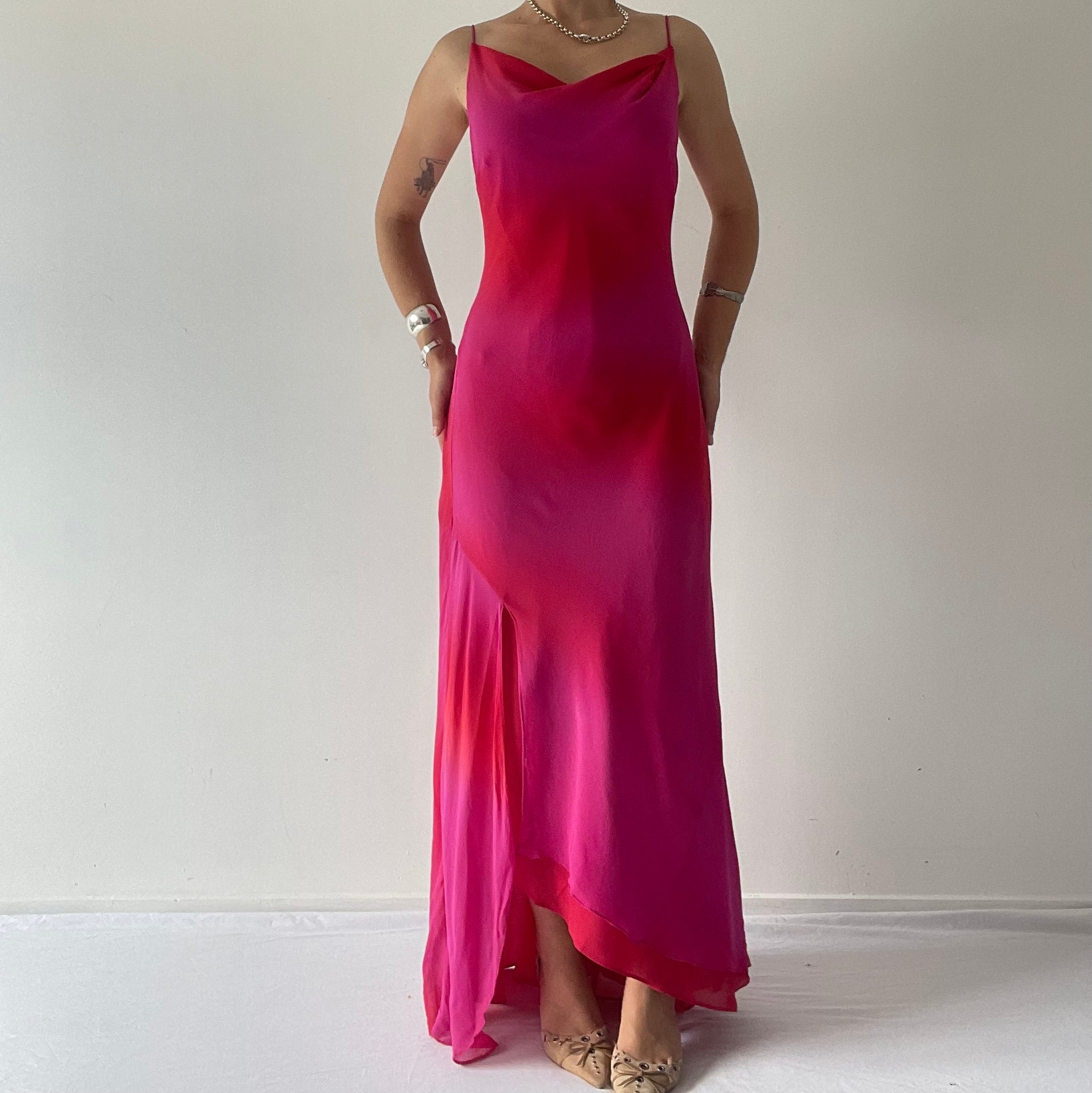 Monsoon Silk Bias Cut Slip Dress | 10-12